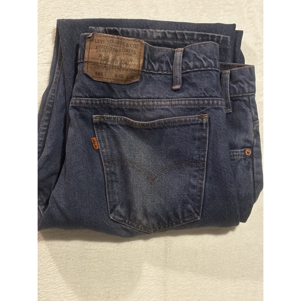 Vintage Levi's 505 Orange Tab Jeans Men's Size 40x31.5 Y2K Zipper Fly Dark Wash